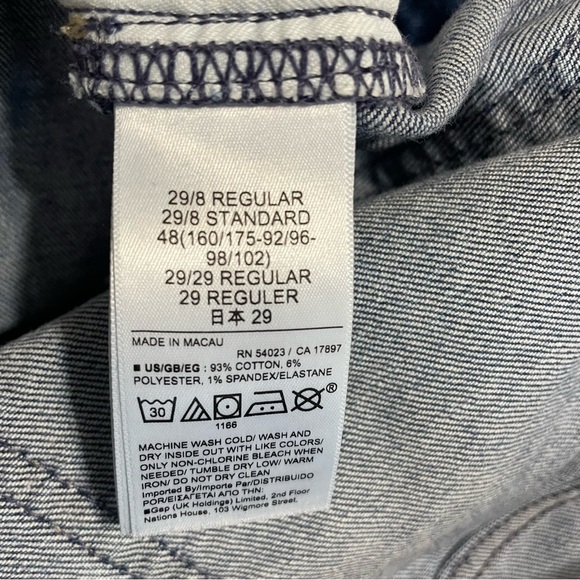 GAP Women's Vintage Slim Mid Rise Cropped Blue Denim Jeans Size 29/8R - Picture 6 of 10